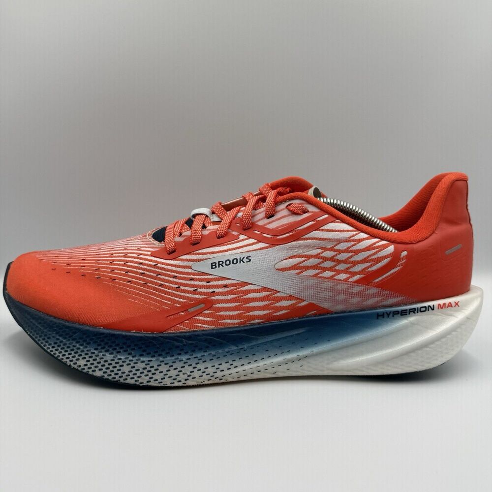 Brooks Hyperion Max Men's Size 13 Orange White Blue Running Shoes Sneakers - Picture 3 of 9